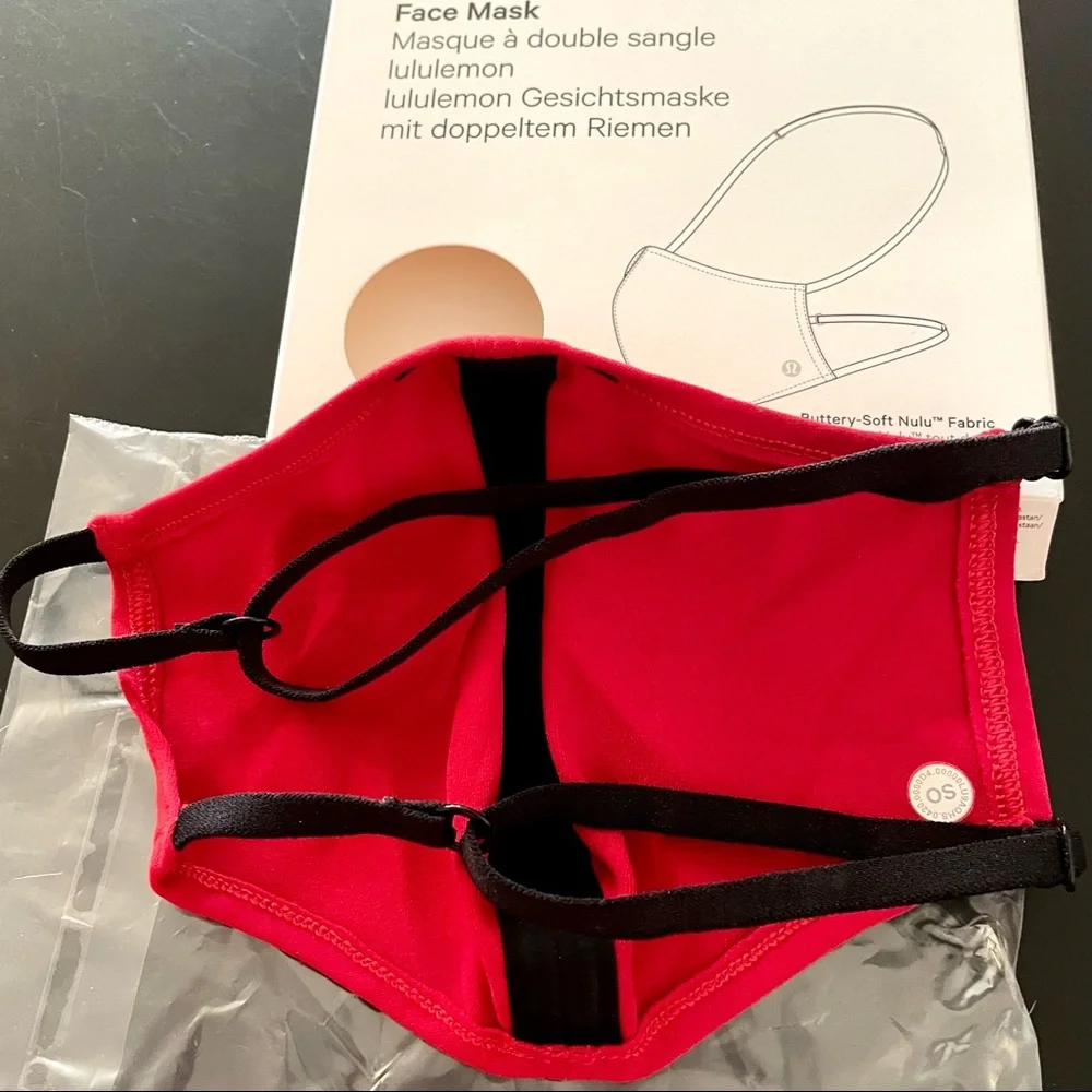 Lululemon double strap Face Mask Nulu dark red NIB